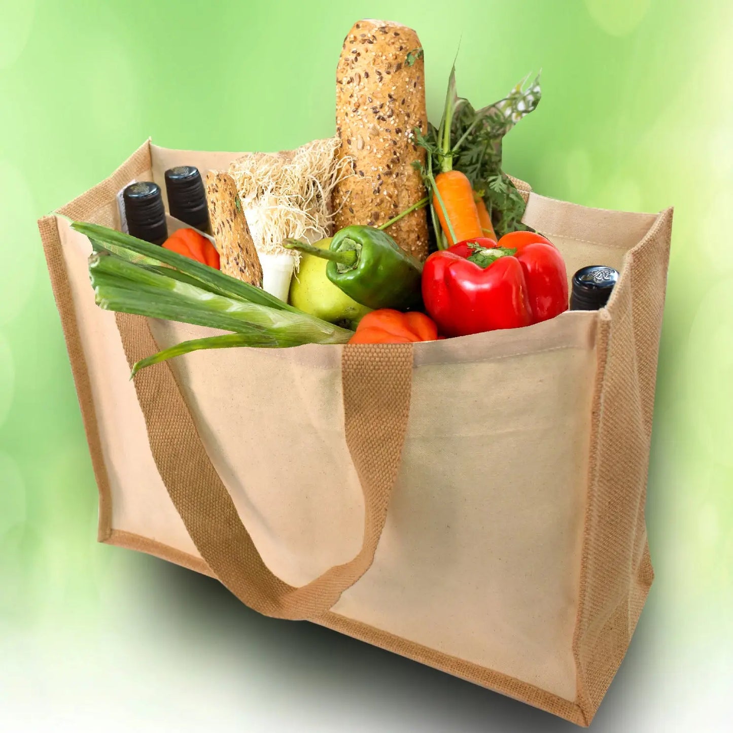 Jute /Cotton Market Shopper Tote -B3610 Ecorite
