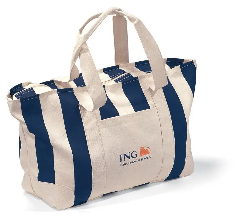 Large Striped Canvas Tote Gemline