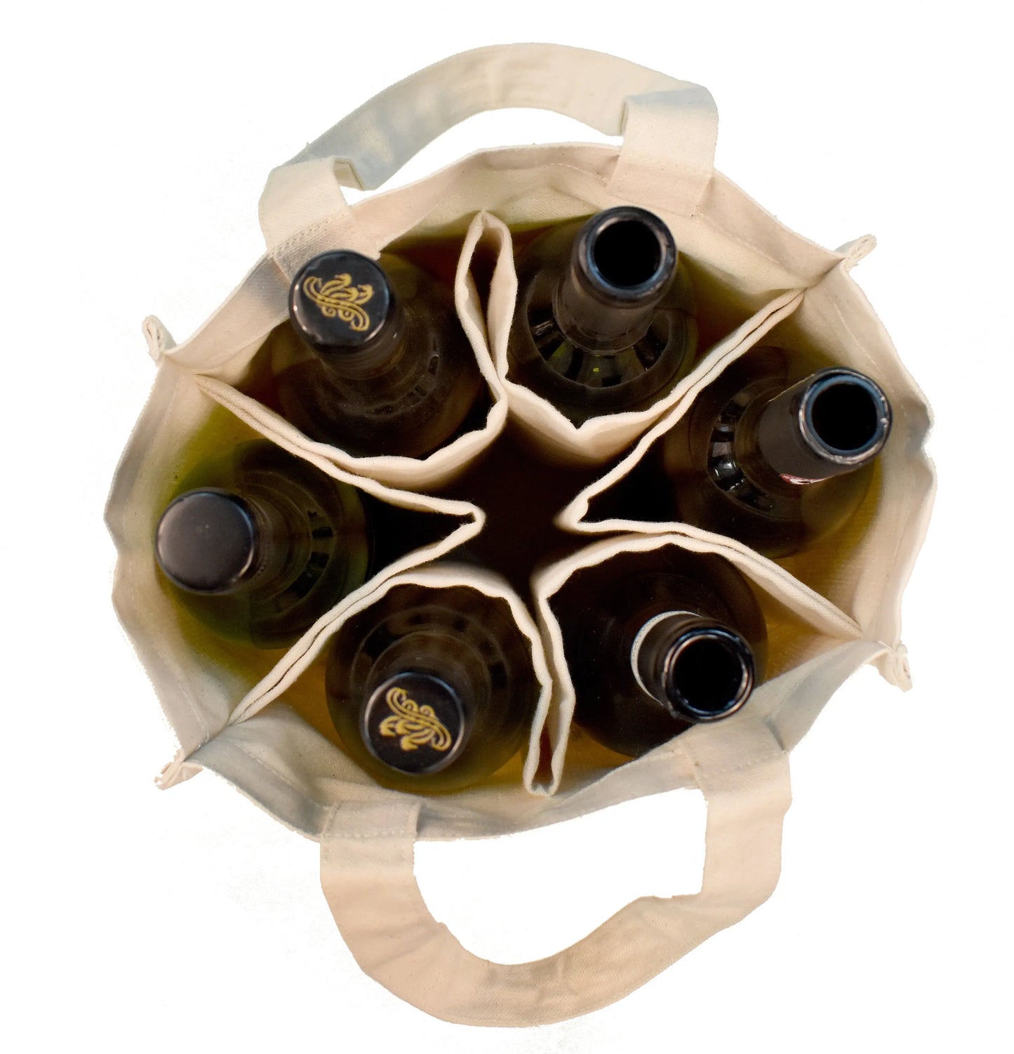 Cotton Canvas 6 bottle Wine Tote -B3800 - Just Tote Bags