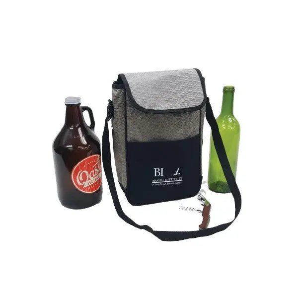 2-Bottle Wine/Growler Cooler with Corkscrew -B5310 - Just Tote Bags