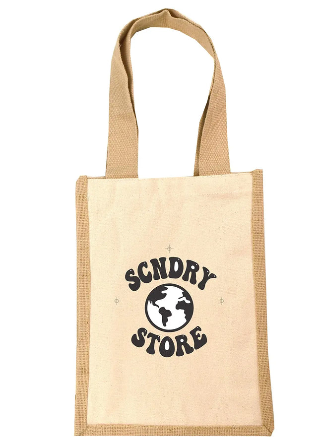Jute/ Canvas Mini Tote -B3600 Ecorite
