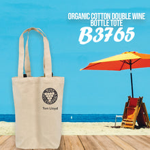 Load image into Gallery viewer, Organic Cotton Double Wine Bottle Tote
