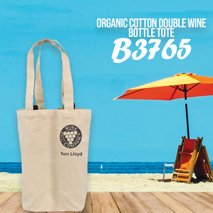 Organic Cotton Double Wine Bottle Tote