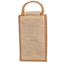 Load image into Gallery viewer, Jute 4 Bottle Wine Tote
