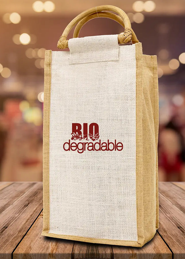 Jute 4 Bottle Wine Tote -B3785 Ecorite