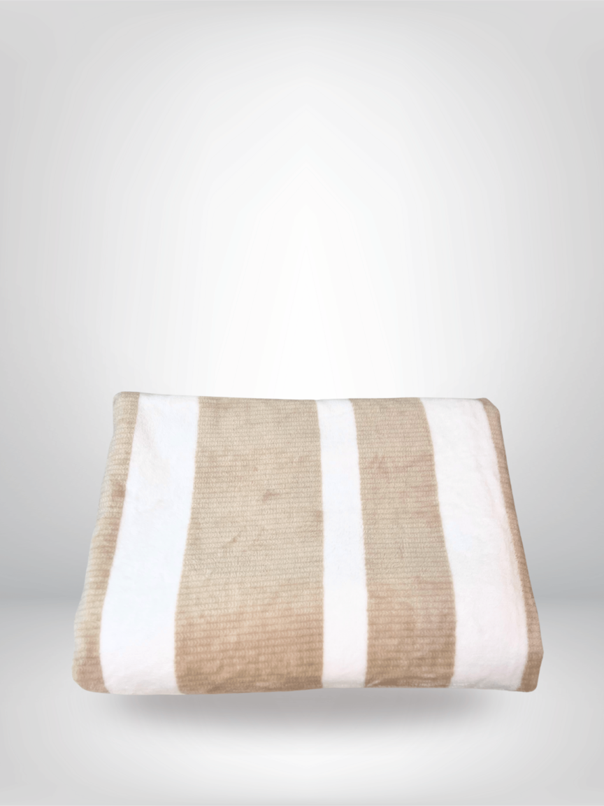 Striped Flannel Fleece Blanket -B5665 Ecorite