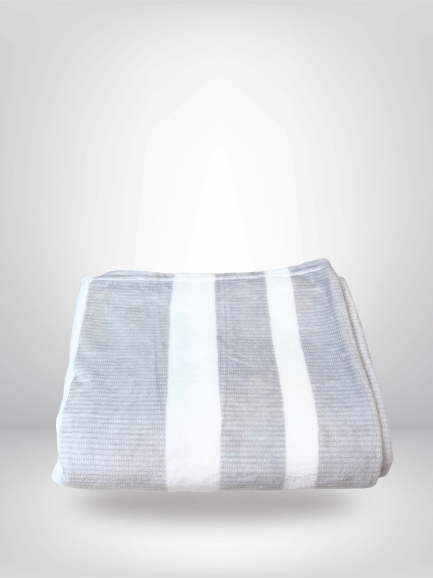 Striped Flannel Fleece Blanket -B5665 Ecorite