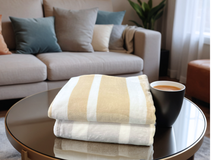 <h1>Pembroke Striped Flannel Fleece Blanket</h1>