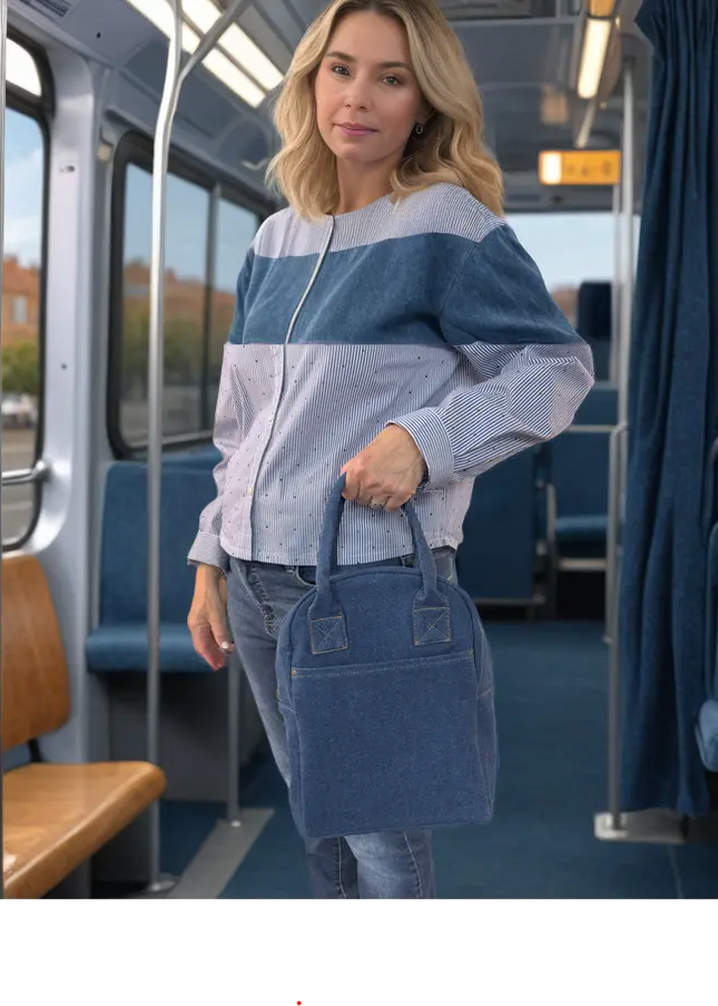 Denim Insulated Lunch Cooler -B5340 Just Tote Bags