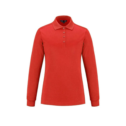 Birdie -Ladies Long Sleeve Pique Mesh Polo - Just Tote Bags