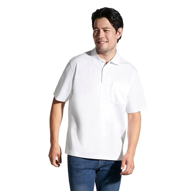 Caddy -Men's Pique Mesh Polo w/ Pocket - Just Tote Bags
