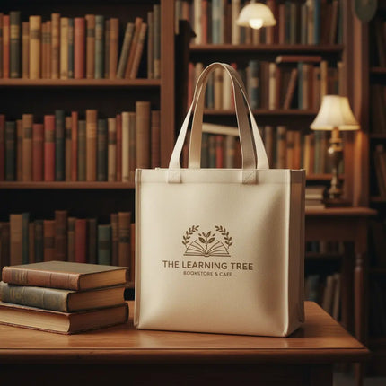 Cotton Canvas Book Bag Tote - B9235 - Just Tote Bags