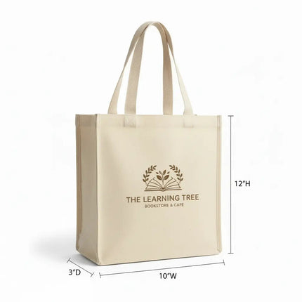 Cotton Canvas Book Bag Tote - B9235 - Just Tote Bags