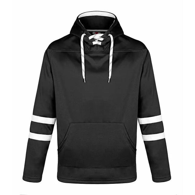 Dangle -Adult Pullover Hockey Lace Hooded Sweatshirt - Just Tote Bags