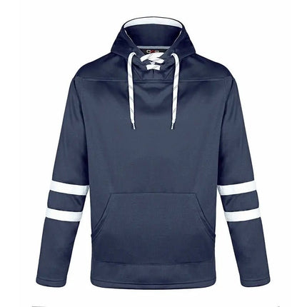 Dangle -Adult Pullover Hockey Lace Hooded Sweatshirt - Just Tote Bags