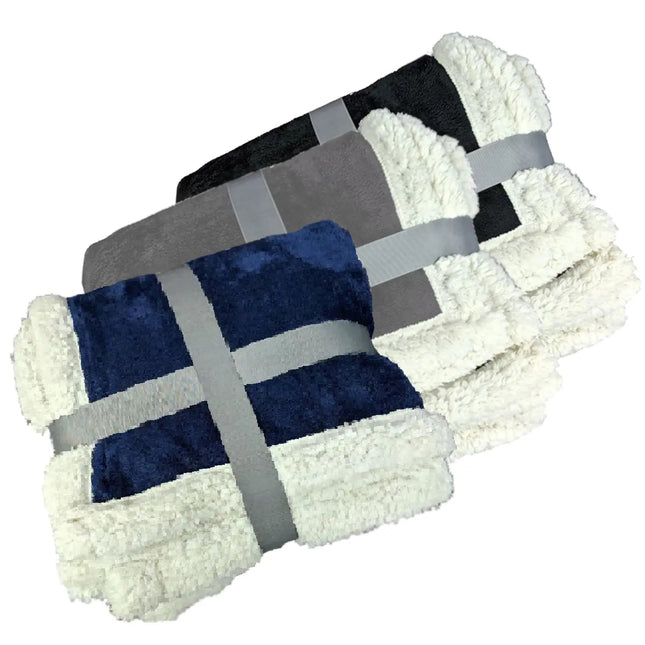 Deluxe Sherpa Throw Blanket- B5685-S - Just Tote Bags