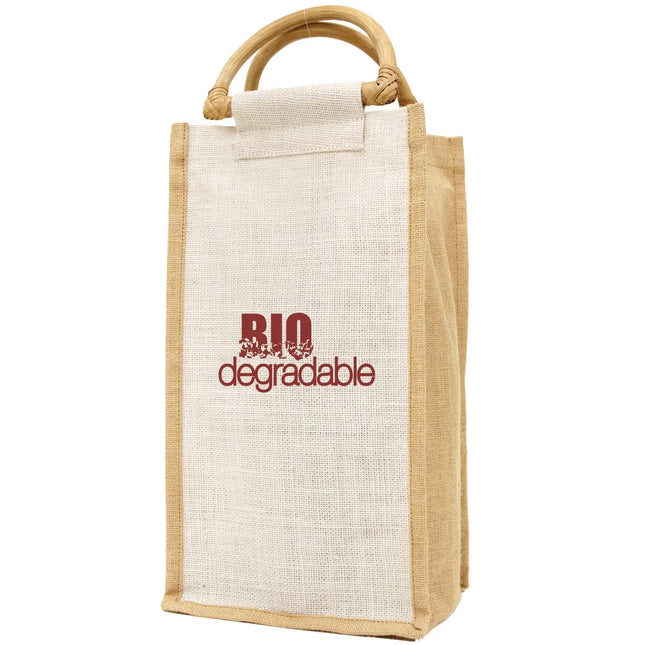 Ecorite Jute 4 Bottle Wine Tote - B3785 - Just Tote Bags