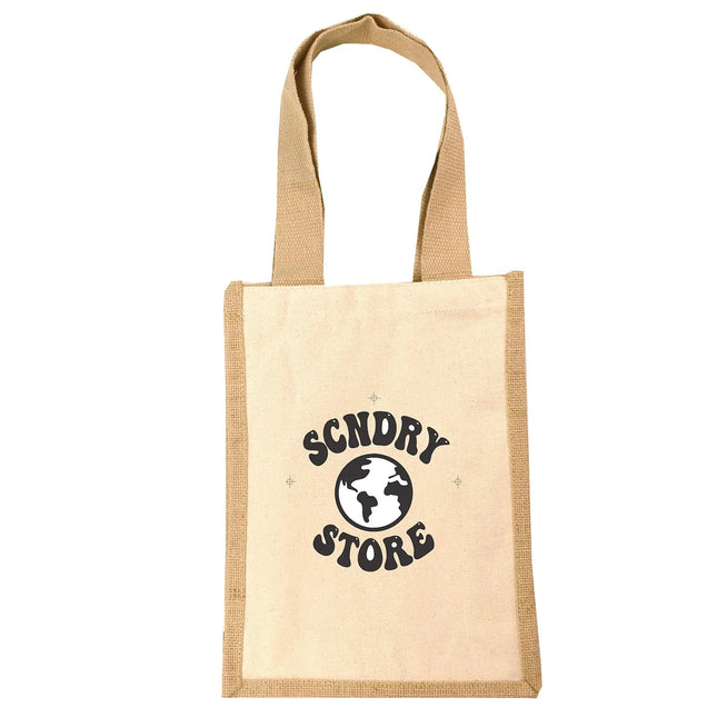 Jute/Canvas Mini Tote - B3600 - Just Tote Bags
