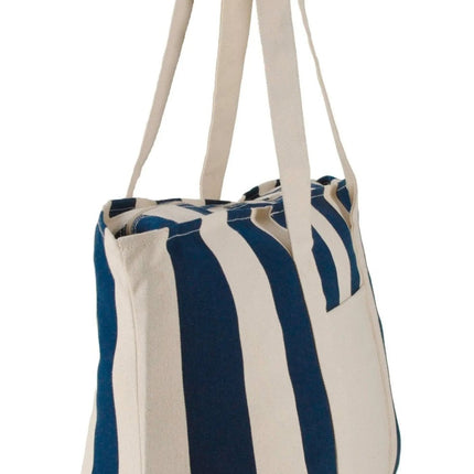 Large Striped Canvas Tote - Just Tote Bags