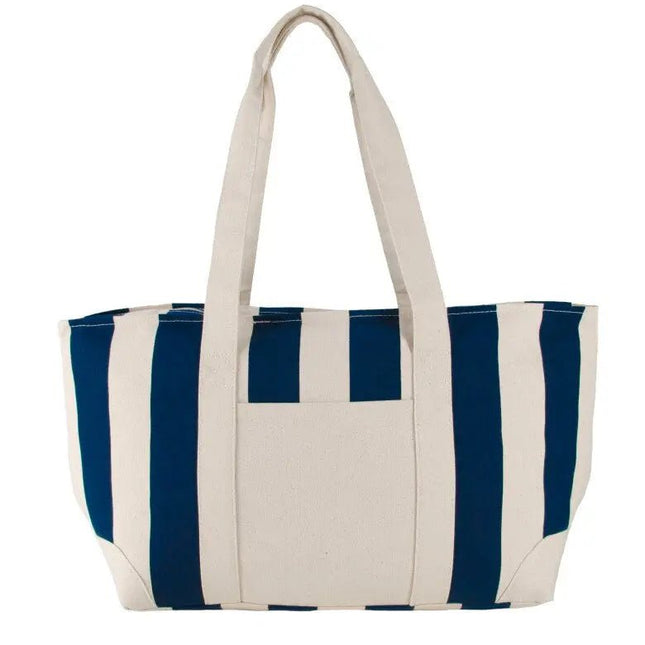 Large Striped Canvas Tote - Just Tote Bags