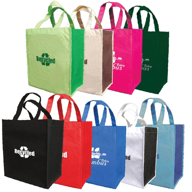 Non Woven Friendly Shopper Tote with Rigid Plastic Bottom -B4120 - Just Tote Bags