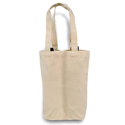 Organic Cotton Double Wine Bottle Tote - B3765 - Just Tote Bags