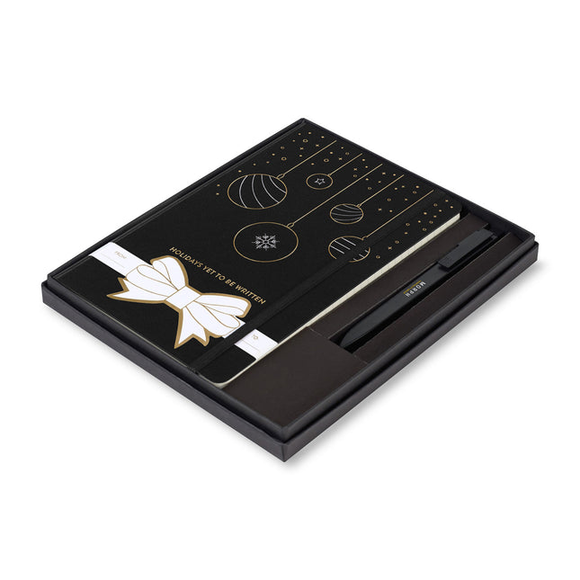 Moleskine® Hard Cover Holiday Notebook and GO Pen Gift Set