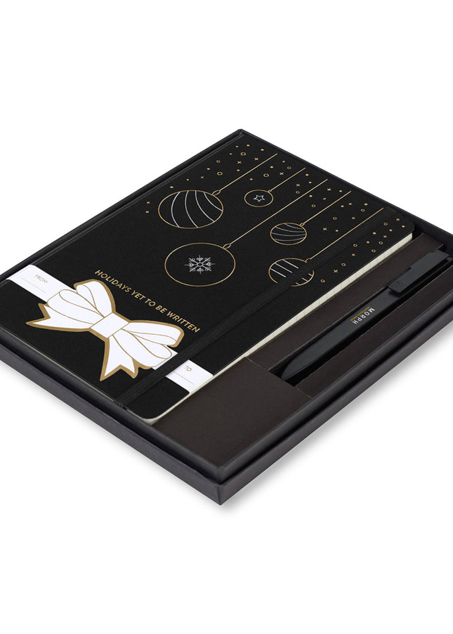 Moleskine® Hard Cover Holiday Notebook and GO Pen Gift Set