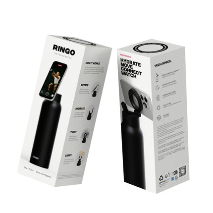 RINGO Pro Water Bottle with Magnetic Booster Ring - 24 Oz.