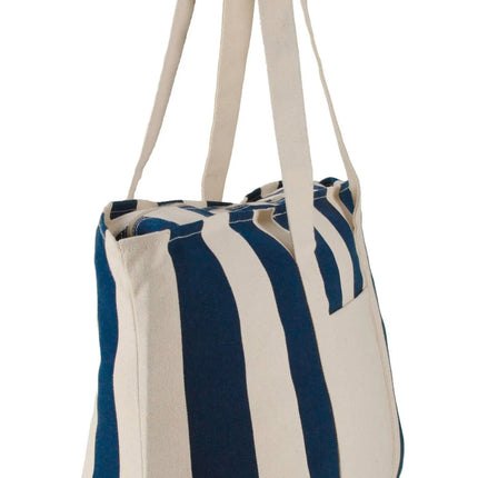 Large Striped Canvas Tote Gemline