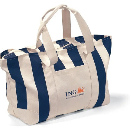 Large Striped Canvas Tote Gemline