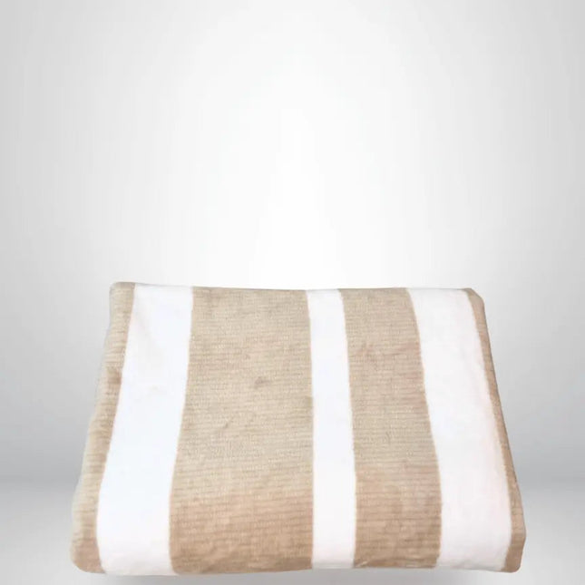 Striped Flannel Fleece Blanket -B5665 - Just Tote Bags