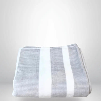 Striped Flannel Fleece Blanket -B5665 - Just Tote Bags