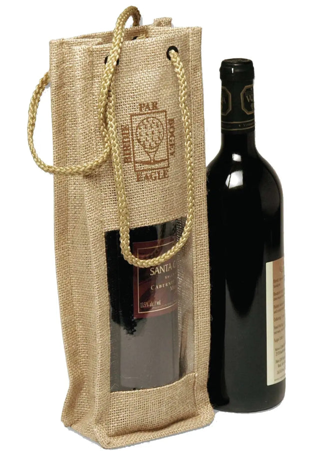 B3780 Jute Single Wine Bottle Bag (Bulk Buy)