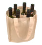 Tote de vino de lona de algodón para 6 botellas