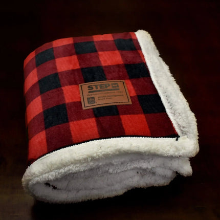 Deluxe Sherpa Throw Blanket- Buffalo Check - B5685 - Just Tote Bags