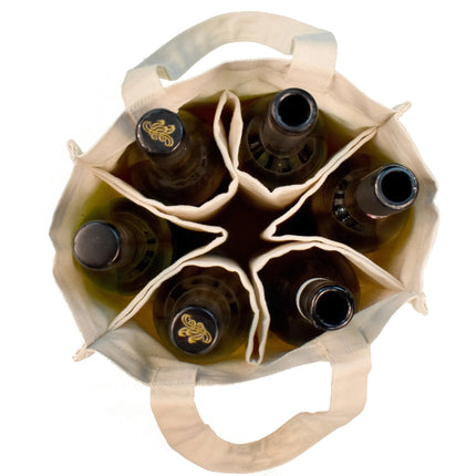 Ecorite Cotton Canvas 6 bottle Wine Tote - B3800 - Just Tote Bags