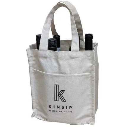 Ecorite Cotton Canvas 6 bottle Wine Tote - B3800 - Just Tote Bags