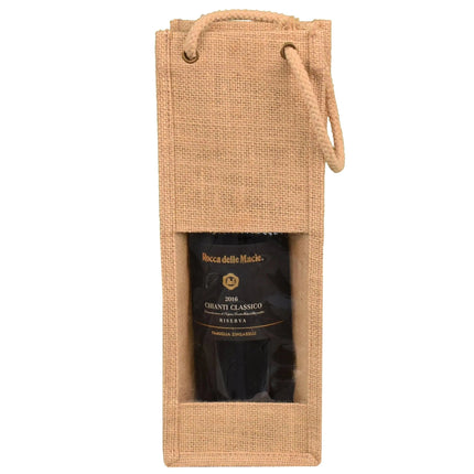 Jute Single Wine Bottle Bag - B3780 - Just Tote Bags