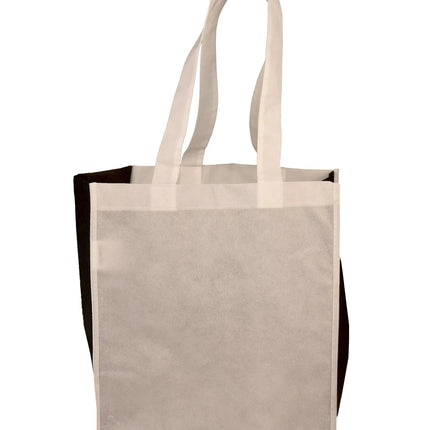 Non Woven Friendly Shopper Tote with Rigid Plastic Bottom -B4120 - Just Tote Bags